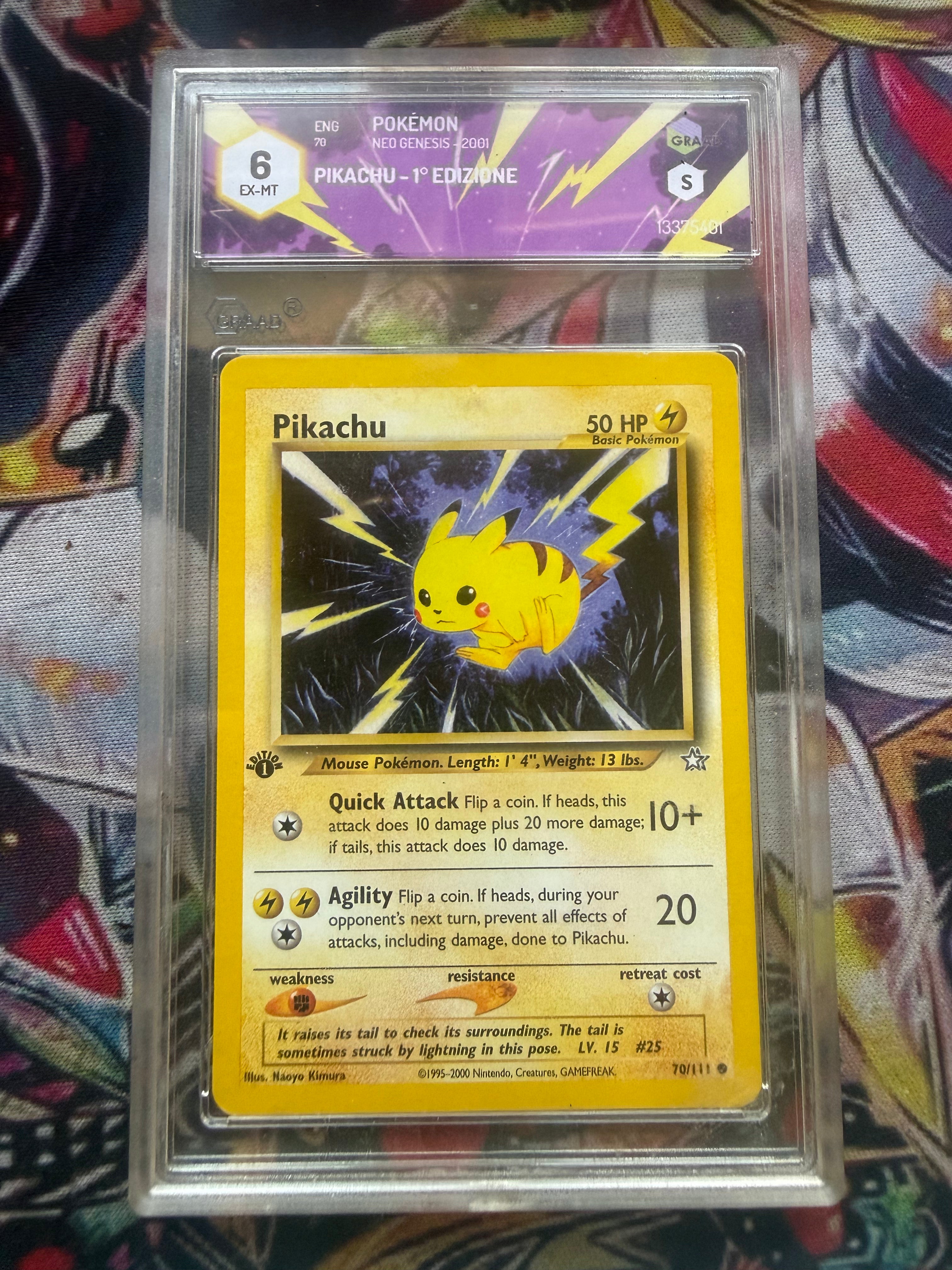Pikachu 1st Edition Neo Genesis – Grade 6