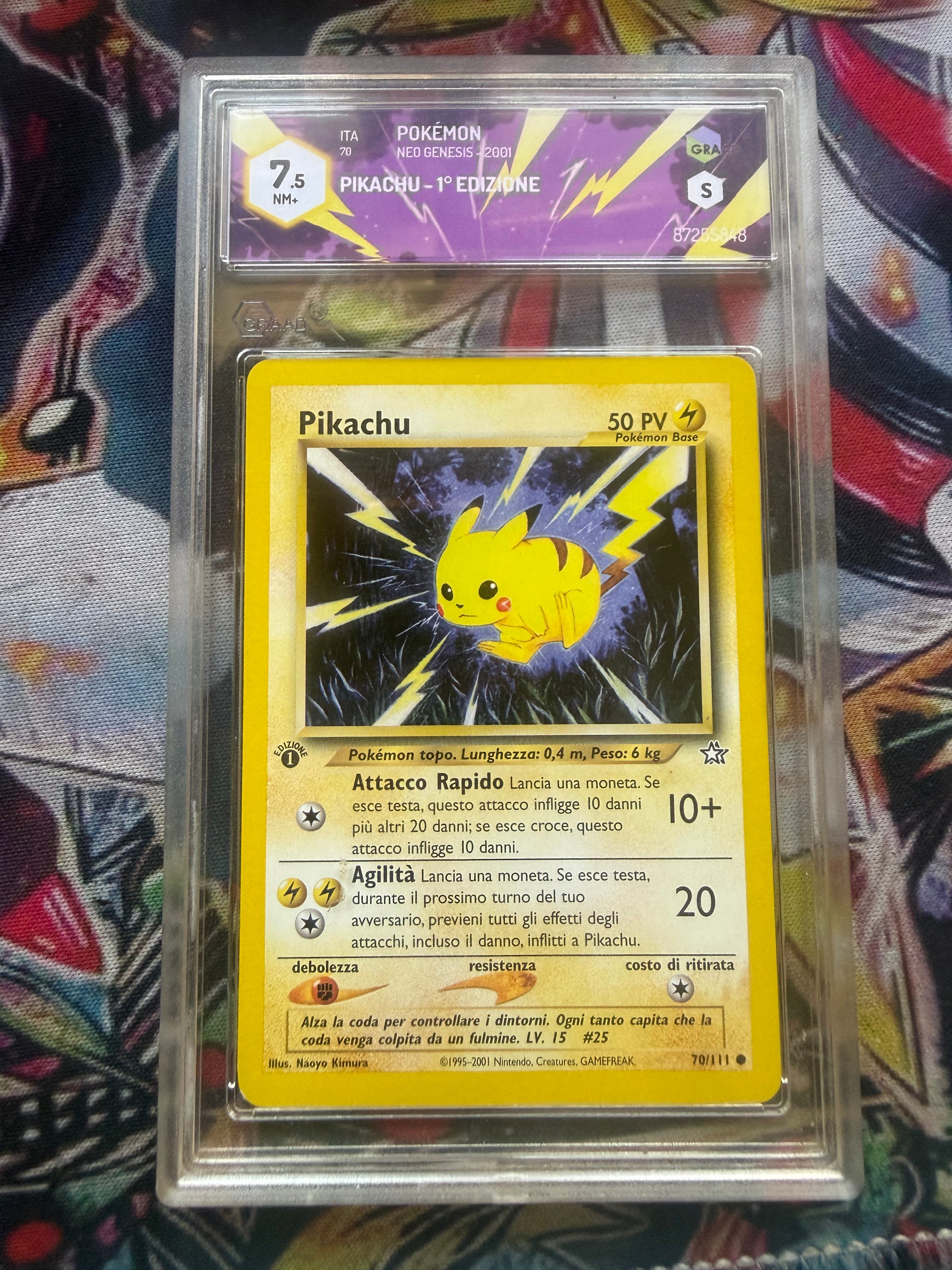 Pikachu 1st Edition Neo Genesis – Grade 7.5
