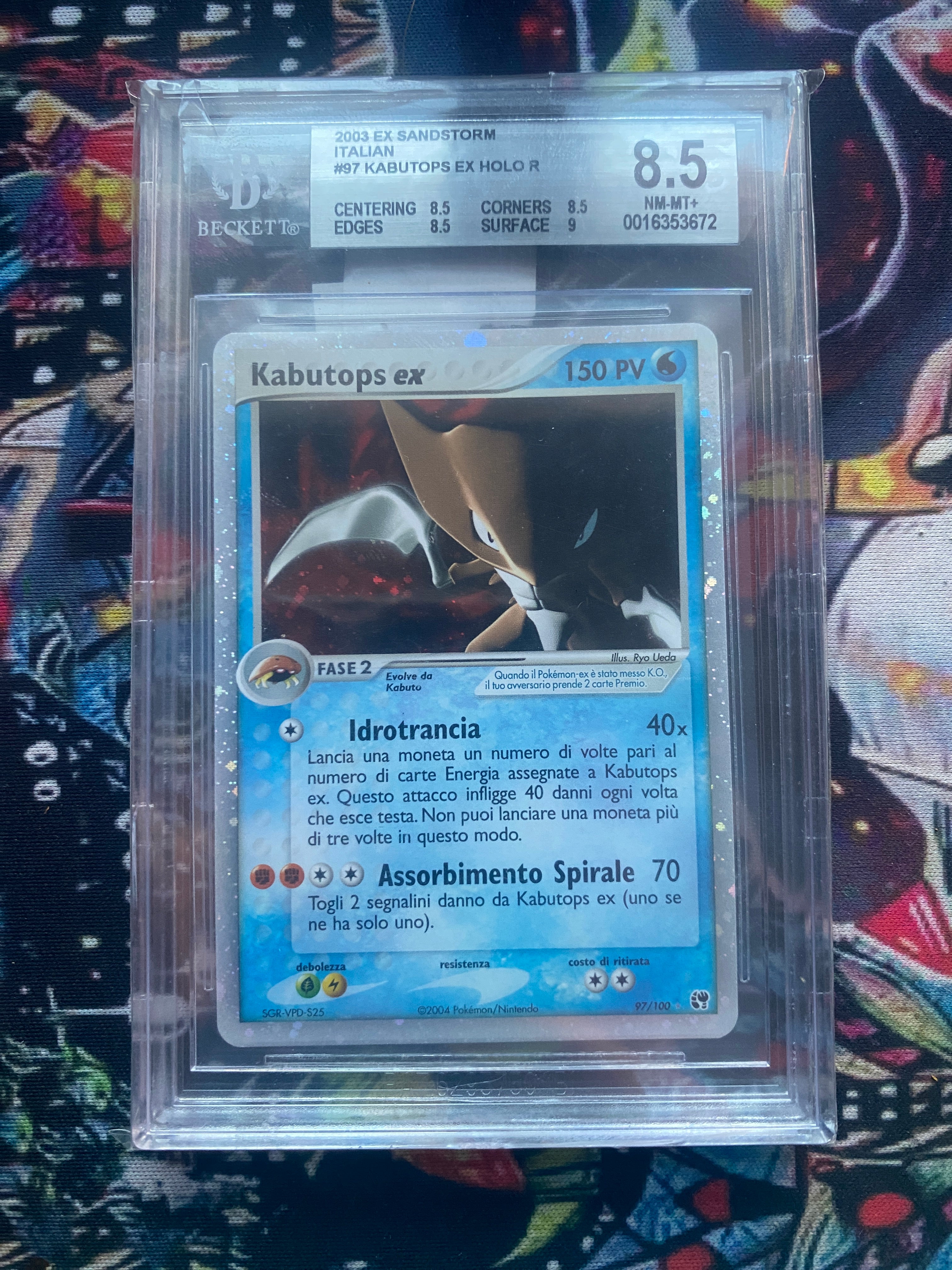 Kabutops EX ITA Ex Sandstorm 2003 BGS 8.5 Pop 9