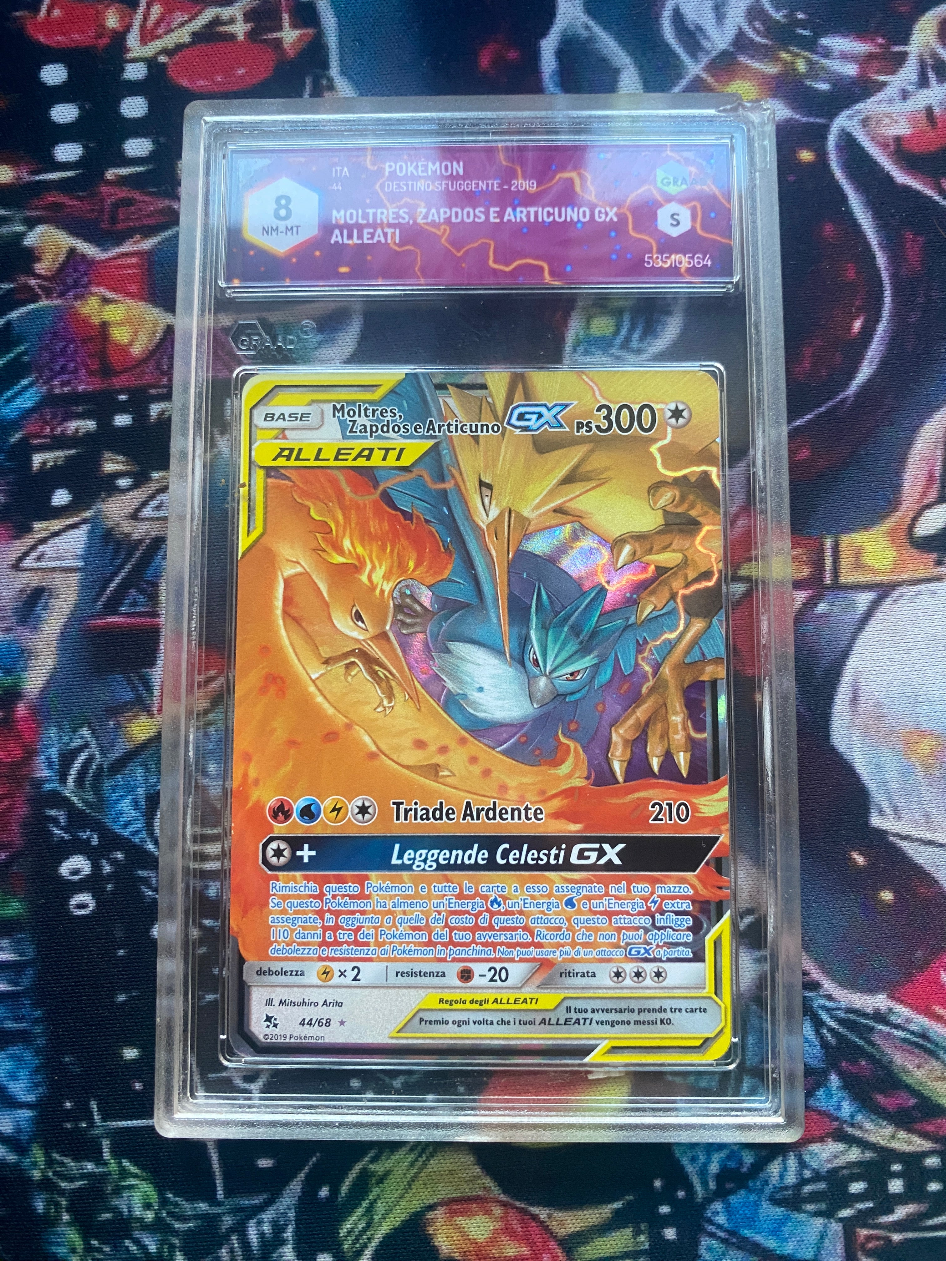 Moltres Zapdos Articuno GX Destini Sfuggenti 2019 GRAAD 8
