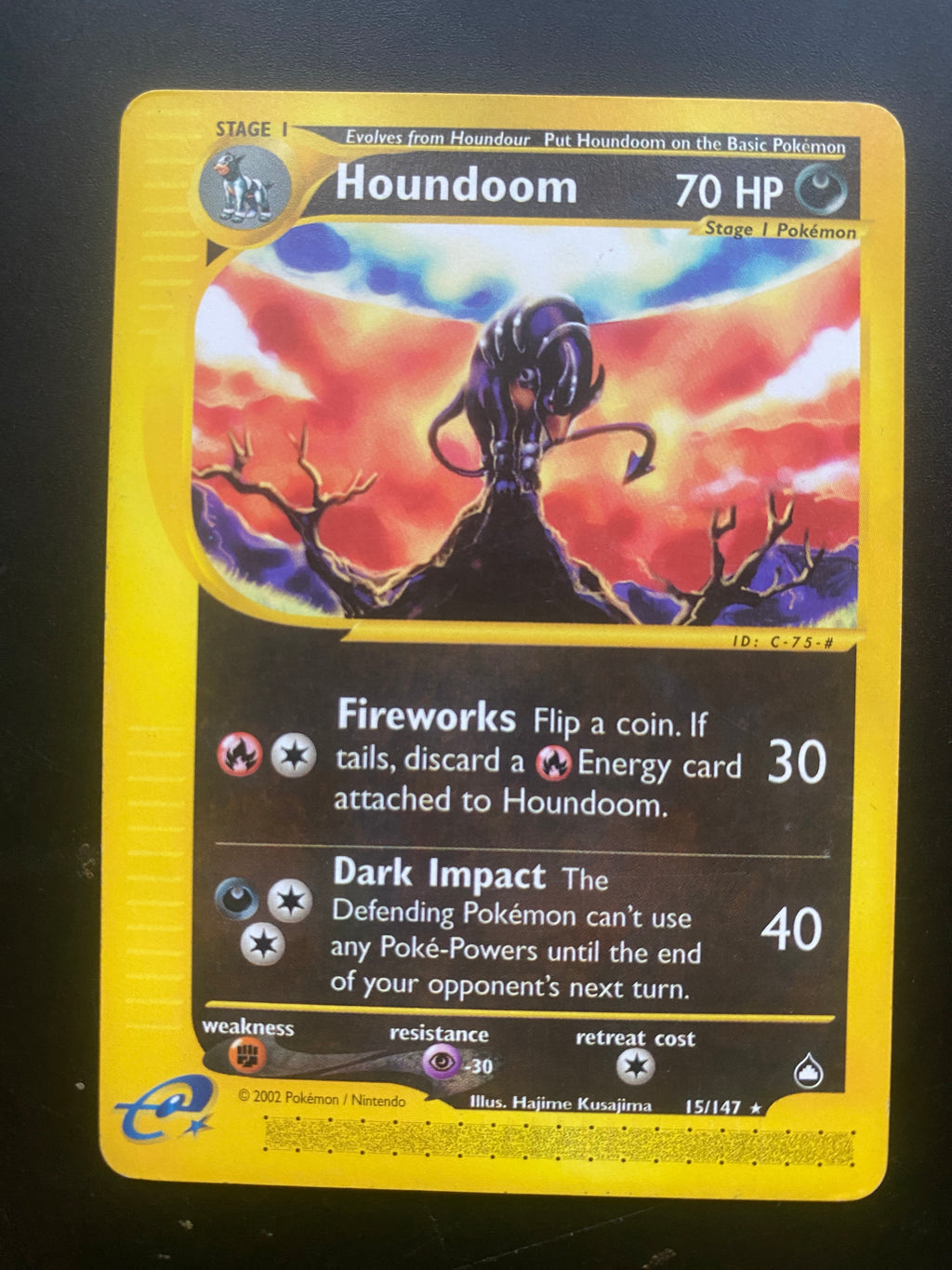 Houndoom 15/147 ENG No Holo GOOD Aquapolis
