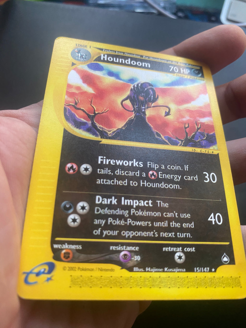 Houndoom 15/147 ENG No Holo GOOD Aquapolis