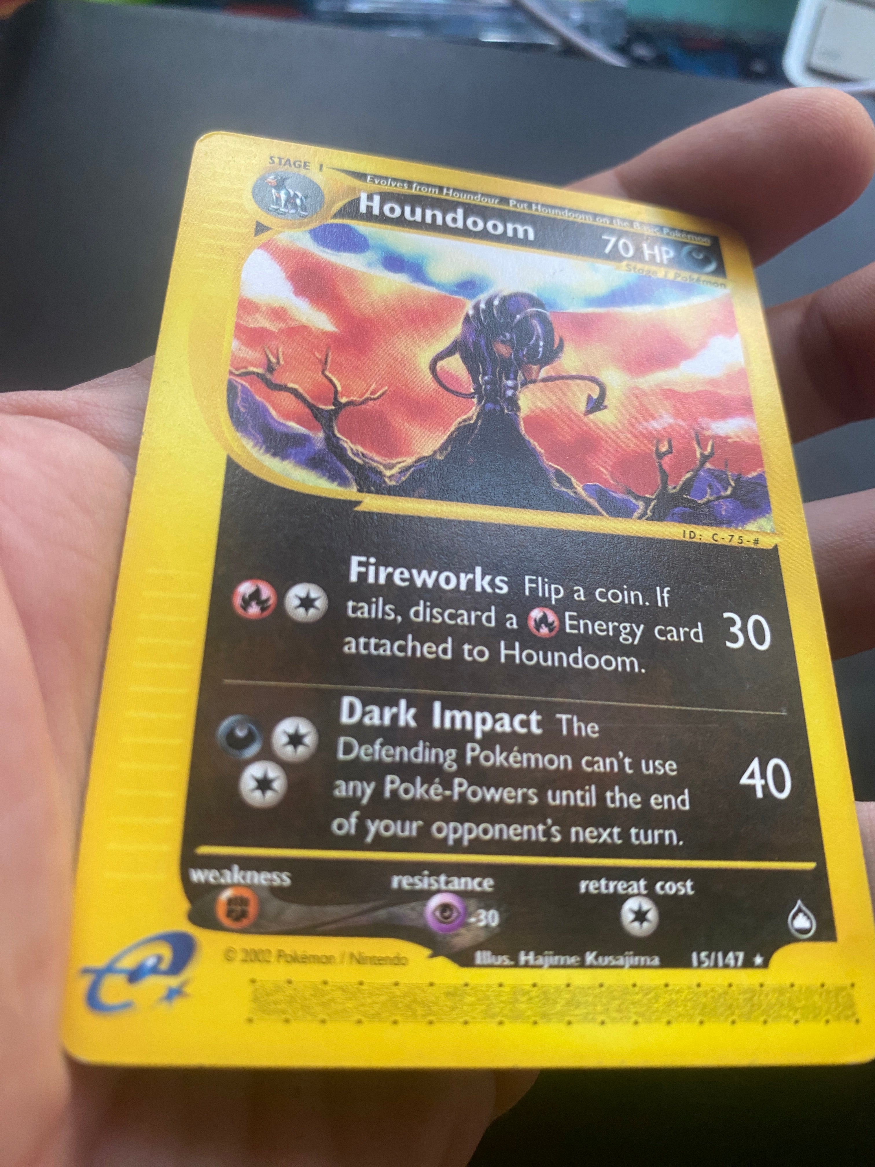Houndoom 15/147 ENG No Holo GOOD Aquapolis