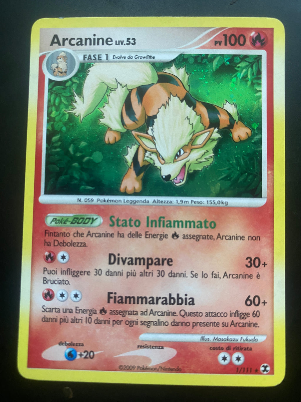 ARCANINE HOLO ITA EX+