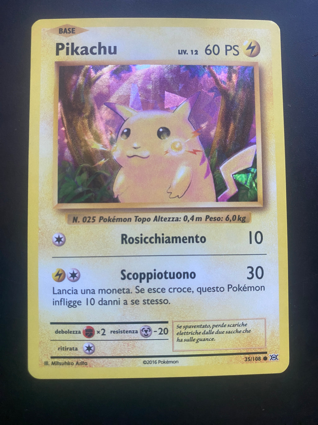 PIKACHU HOLO XY EVOLUZIONI ITA NM
