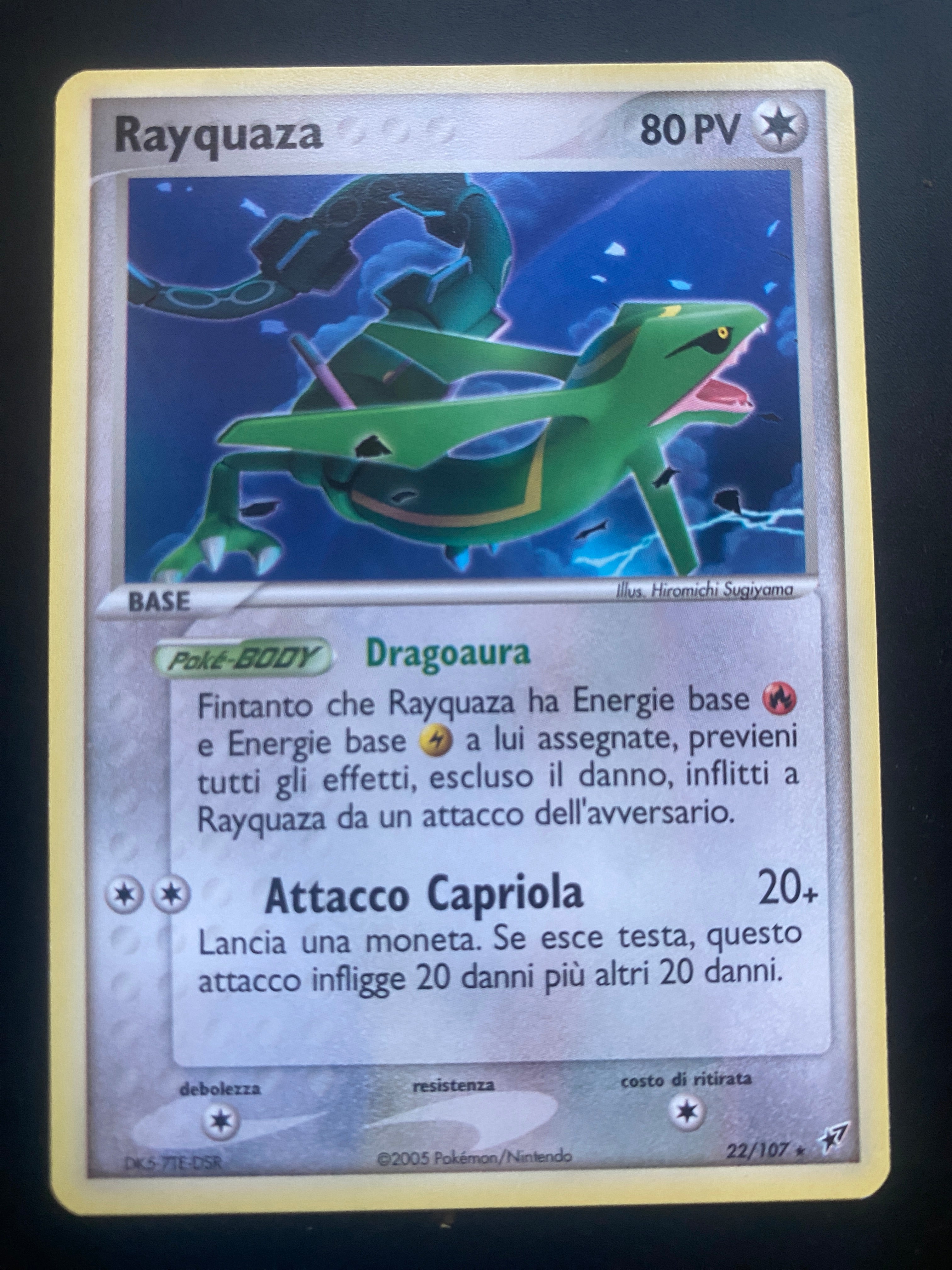 RAYQUAZA NO HOLO ITA 22/107 EX